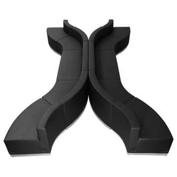 Hercules Alon Series Black Leather Reception Configuration, 10-Piece Set