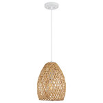 Globe Electric - Novogratz x Globe Rio 1-Light Light Twine Shade Pendant Light - By utilizing natural fibers and a simple but refined style, the Novogratz and Globe Electric have created a serene light that sits in the pocket of the Hygge mind frame. The Rio Pendant Light is an art in creating intimacy with it's natural twine shade and white hanging cord. The unique oval shape modernizes the whole design and would look amazing in your kitchen, living room or dining room. Novogratz and Globe Electric - lighting made easy.