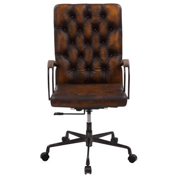 Noknas Office Chair, Brown Leather