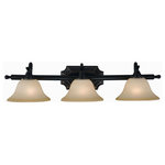 Dover Series Oil Rubbed Bronze 3 Light Bathroom Vanity Wall Fixture - Finish: Oil Rubbed Bronze