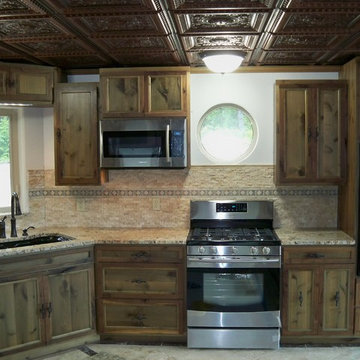 Alder with Walnut Rustic Kitchen Cabinetry