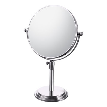 Classic Adjustable Free Standing Mirror With 5x and 1x Magnification, Chrome