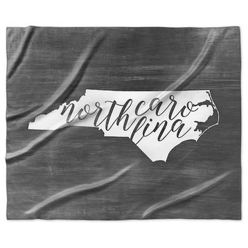 "Home State Typography, North Carolina" Sherpa Blanket 60"x50"