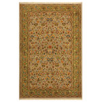 Bareens Designer Rugs - Turkish Knotted Istanbul Crysta Gray/ Green Wool Rug 4'2'' x 6'3'' - Designed with a mesmerizing intricate traditional motif this glorious hand knotted rug is a masterpiece that will fill any space with sophistication and grace. An exhilarating color pallet with an elaborate design, this masterpiece features luxurious hand spun wool with all vegetable dyes to add comfort and style to your decor. The design, color and beautiful chromatic composition with a sheen in traditional and transitional designs, exude beauty, elegance and quality make this rug a masterpiece of its own.