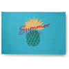 Summer Time Pineapple Tropical Chenille Area Rug