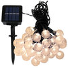 Sunnydaze Solar Powered Patio Globe String Lights, Warm White, 1 Set