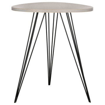 Rosalia Retro Mid Century Lacquer Side Table Gray/Black