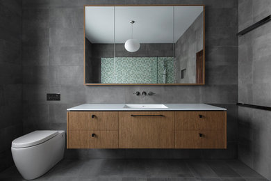 メルボルンにあるトランジショナルスタイルのおしゃれな浴室の写真
