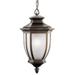 Kichler - Outdoor Pendant 1-Light, Rubbed Bronze - With an unmistakable British influence, this 1 light hanging pendant from the elegant Salisbury collection projects timeless style for exterior spaces. Accented with a Rubbed Bronze finish and White Linen Glass, this piece is as functional as it is refined.