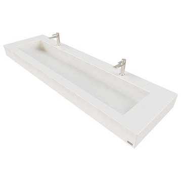 72" ADA Floating Concrete Ramp Sink, White Linen