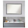 Brushed Nickel Beveled Bathroom Wall Mirror - 39.5 x 27.5 in.