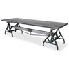 Industrial Sawhorse Conference Table - Iron Base - Wood Beam - Gray