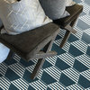 8"x9" Menara Handmade Cement Tiles, Set of 12, Navyblue, White