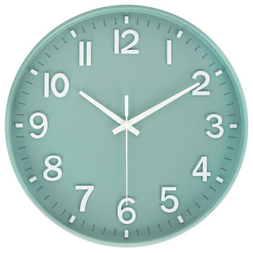 Modern Quartz Wall Clocks Battery Operated, 12" Silent Non Ticking 3D Numbers