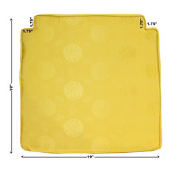 Chinese Oriental Golden Yellow Silk Fabric Square Seat Cushion Pad - Seat Cushions