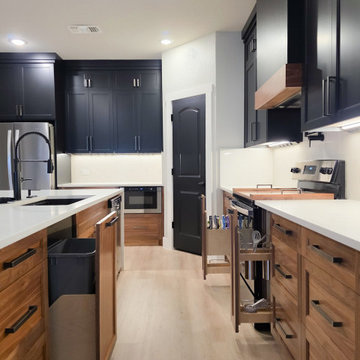 Full Custom Kitchen Remodel with Ceiling-Height Cabinets and Waterfall Island