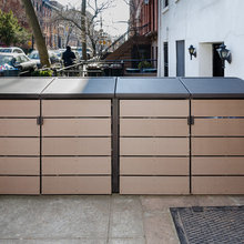corral for outdoor recycle bins