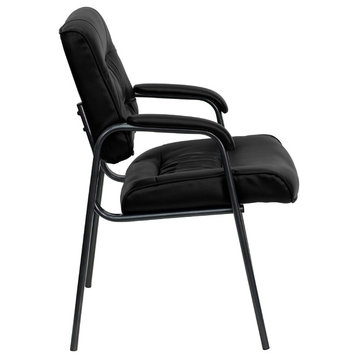 Flash Furniture Bonded Leather Side Chair, Black, 23"x26"