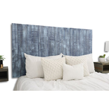 Handcrafted Headboard, Leaner Style, Blue Stonewash, Twin