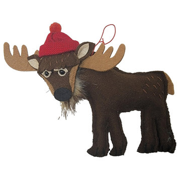 Cute Hand Crafted Plush Felt Ornament Woodland Animal 7 in Large, Moose