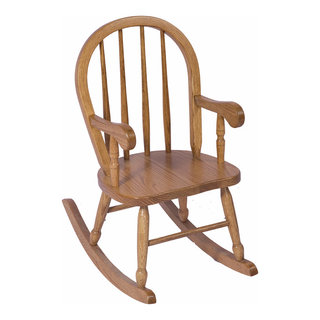 Amish Made Oak Child's Spindle Back Rocker - Traditional - Kids Chairs ...