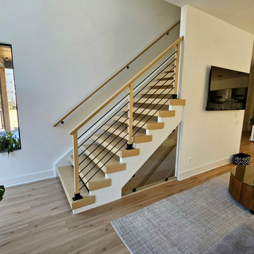 Project #111 | Open-Riser Staircase with Glass Panel Detail