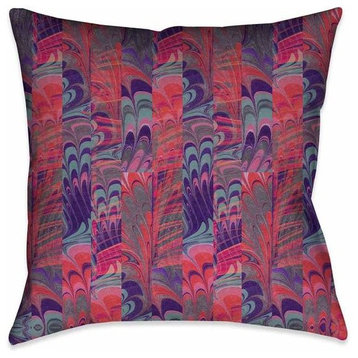 Pink and Purple Marble Outdoor Decorative Pillow, 18"x18"