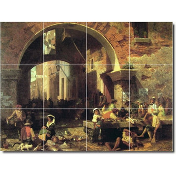 Albert Bierstadt Historical Painting Ceramic Tile Mural #1, 32"x24"