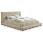 Meridian Furniture - Dane Teddy Fabric Full Bed, Beige, King - Bring a brand new look to your personal bedroom sanctuary with this Dane teddy fabric bed. The soft faux shearling teddy fabric feels gentle and soothing to your back as you read or watch TV in bed. Neutral beige makes this bed an easy-to-coordinate option with other furnishings, and a stacked frame design ensures a pleasantly modern aesthetic from every angle. Construction with premium engineered wood material ensures lasting quality and performance.