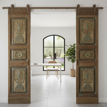 Armoires and Carved Barn Doors Collide in This Edgy California