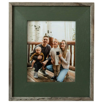 Barn Wood Picture Frame Lighthouse Green Rustic Wood Frame, 4"x6"