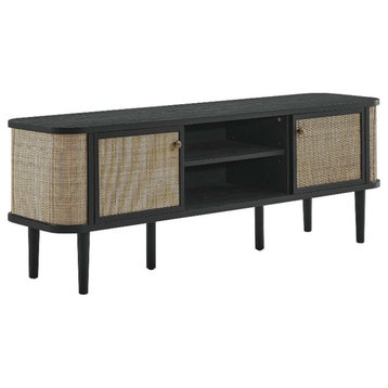 Modway Miramar 1-Shelf Wood TV Stand for TVs up to 65" in Black