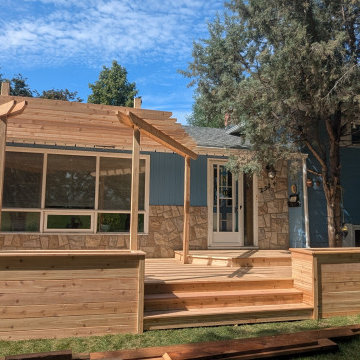 Cedar deck with pergola