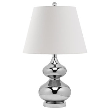 Safavieh Eva Double Gourd Glass Lamp, Silver