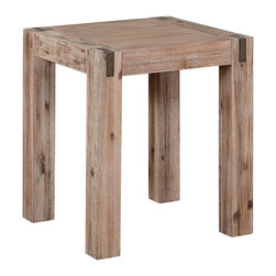 Bolton Furniture - Woodstock Acacia Wood with Metal Inset End Table - Side Tables And End Tables