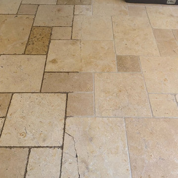 Tumbled Limestone Floor Cleaned, Polished and Sealed in Bromley