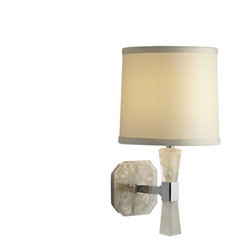 Kallista Chrome Counterpoint by Barbara Barry Rock Crystal Wall Sconce - Wall Sconces