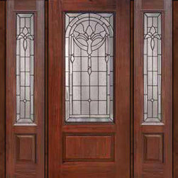 Prehung Sidelights Door 80 Fiberglass Palacio 1 Panel 3/4 Lite Glass - Front Doors