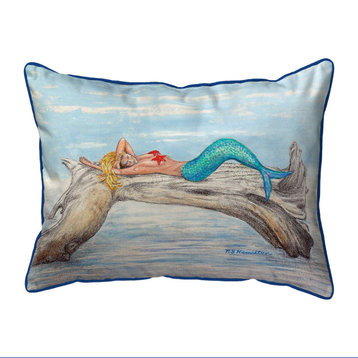 Mermaid on Log Large Indoor/Outdoor Pillow 16x20