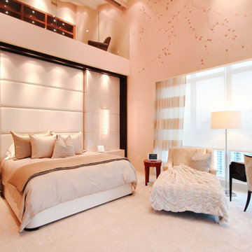 Brickell Key Penthouse - Primary Bedroom Backlit Headboard & Shade Control