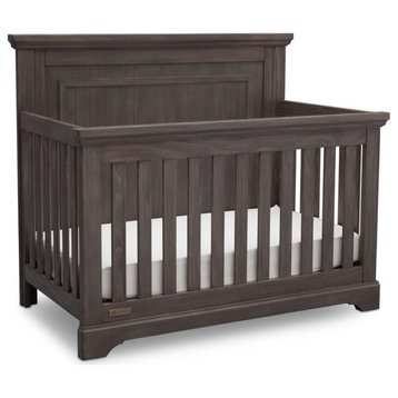 Delta Children Paloma 4-in-1 Contemporary Wood Convertible Crib in Gray