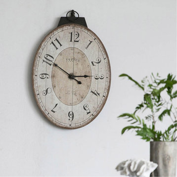 Thaddeus Wall Clock, Antique White