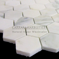 Calacatta Gold Italian Marble 2" Hexagon Mosaic Tile Honed - Products