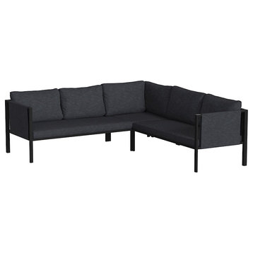 Flash Furniture Lea Sectional With Cushions, Charcoal, GM-201108-SEC-CH-GG