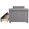 Gewnee Twin Velvet Upholstered Daybed with Drawers,Gray