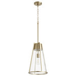 Quorum - Quorum 827-80 One Light Pendant, Aged Brass With Clear Finish - Quorum 827-80 One Light Pendant, Aged Brass w/ Clear Finish Bulbs Not Included, Number of Bulbs: 1, Max Wattage: 100.00, Bulb Type: E26, Power Source: Hardwired