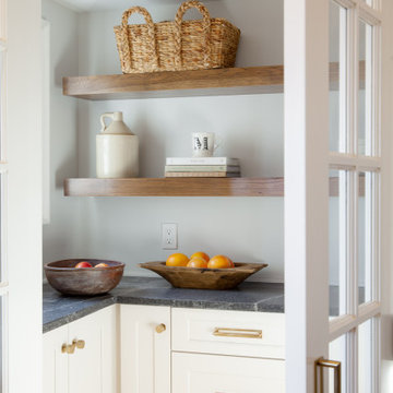 Simsbury Transitional Kitchen with Hickory Island