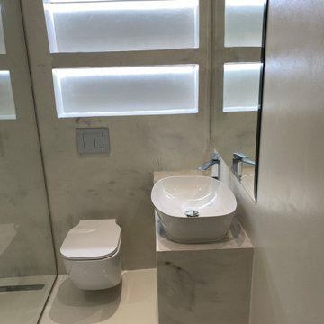 Microcement coatings in bathrooms