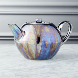 Oil Slick Reactive Luster Teapot | CB2 - Baby And Kids
