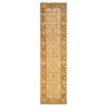 Eclectic, One-of-a-Kind Hand-Knotted Area Rug, Ivory, 3'0"x11'10"